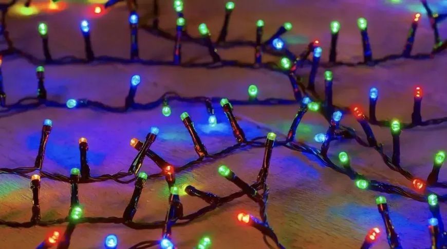 Светодиодная гирлянда на елку 30 м Ekspand 500 LED лампочек новогодняя гирлянда в комнату 8 режимов Мультиколор LCW-500-MULT фото