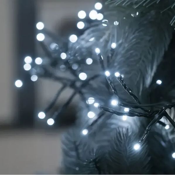 Светодиодная гирлянда на елку 20 м Ekspand 300 LED лампочек новогодняя гирлянда в комнату 8 режимов Белый LCW-300-ZB фото