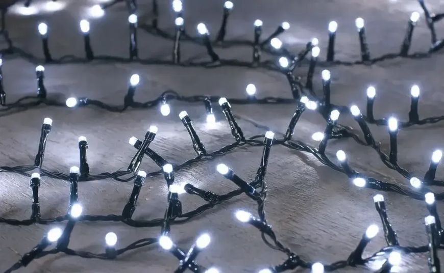 Светодиодная гирлянда на елку 20 м Ekspand 300 LED лампочек новогодняя гирлянда в комнату 8 режимов Белый LCW-300-ZB фото