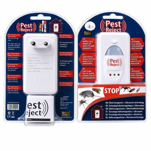 Ультразвуковий відлякувач мишей Pest Reject відлякувач гризунів та комах LK202310-20 живлення від мережі 220В Білий U0000056502 фото