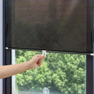 Захисні штори ролети на вікна 125х40 см висувні рулонні штори від сонця ролети на вікна без свердління Чорний 52553/99 фото
