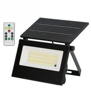 Светодиодный уличный прожектор с датчиком движения 154 LED аккумуляторный фонарь с солнечной панелью 300 Вт Черный HP-5-59 фото
