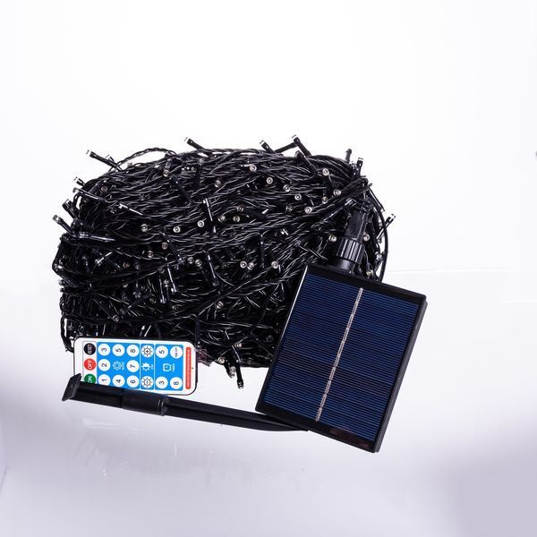 Уличная гирлянда на солнечной батарее 1000 LED 100 м светодиодная гирлянда нить новогодняя Желтый SB1000L100MBY фото