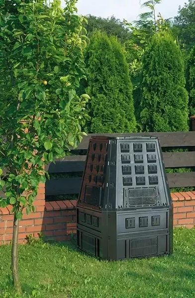 Компостер садовий 850 л пластиковий контейнер для компосту модуль 90х91х134,5 см компостний ящик Чорний PSP_IKEL850C-S411 фото
